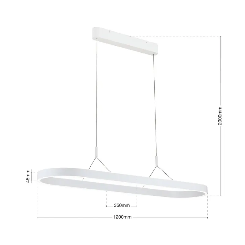 Lampa wisząca LED Carrara, biała, z regulacją wysokości, CCT