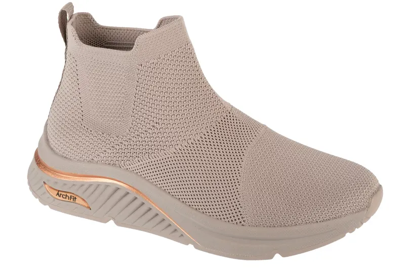 Skechers Arch Fit S-Miles - Sock Walk 155580-TPE, Damskie, Beżowe, buty sportowe, tkanina, rozmiar: 39