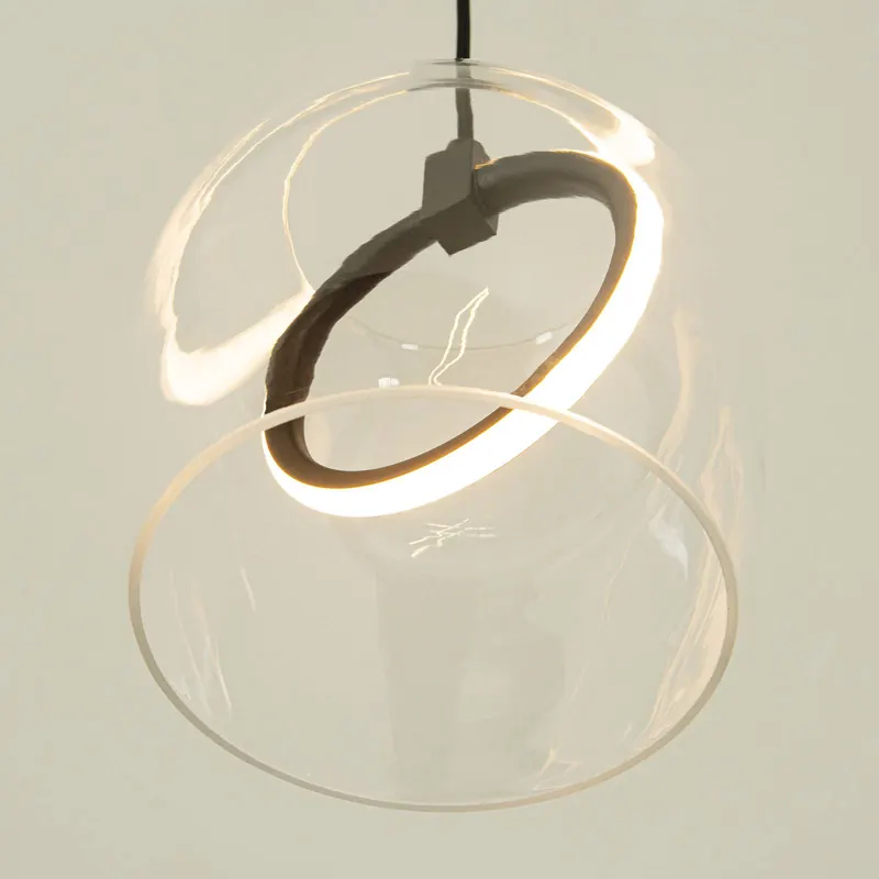 Lampa wisząca LED 23080, przezroczysta, 1-punktowa, szkło, Ø 20 cm