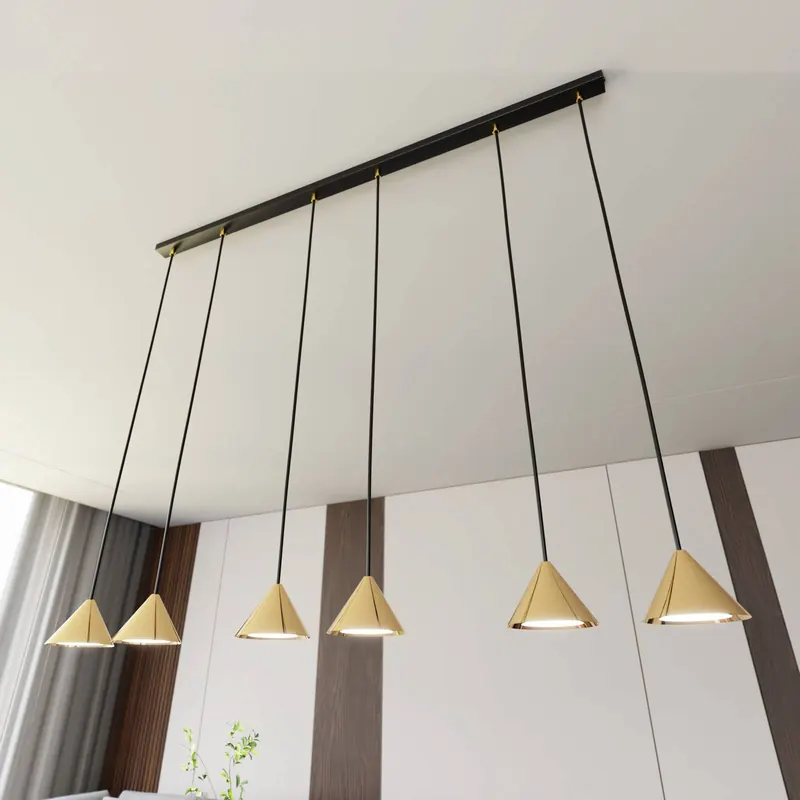 Lampa wisząca Elit, 6-punktowa, złota, metal