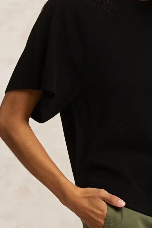 River Woods Basic Crew Neck Wide Ss Black Maat: XL | Sweaters Outlet | Dames | Zwart