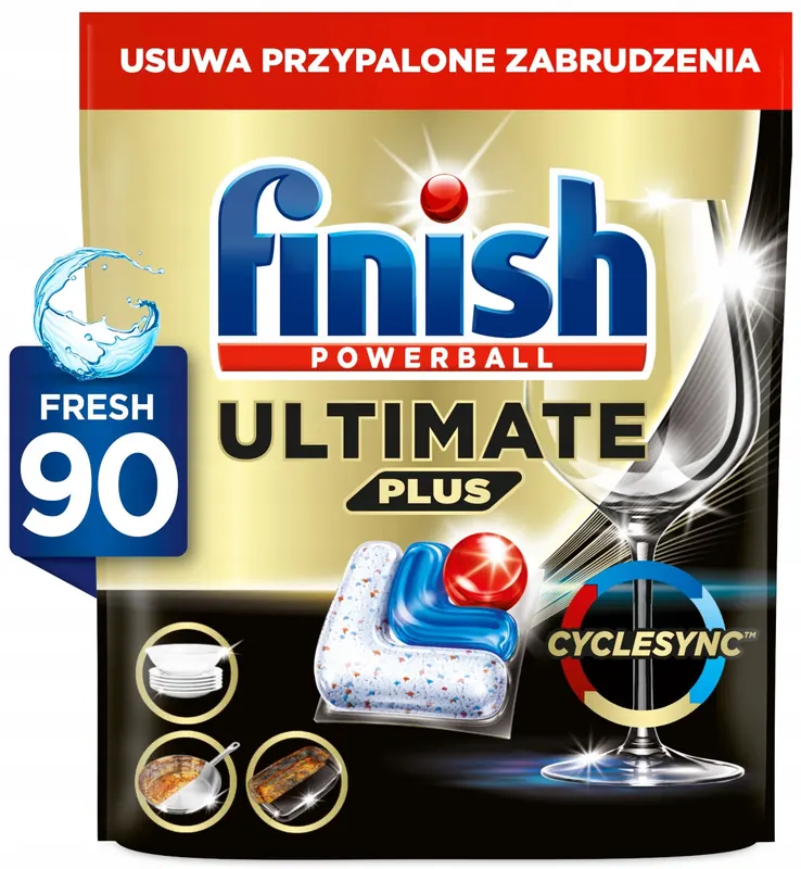 Finish Kapsułki do zmywarki Ultimate Plus Powerball fresh 90 sztuk