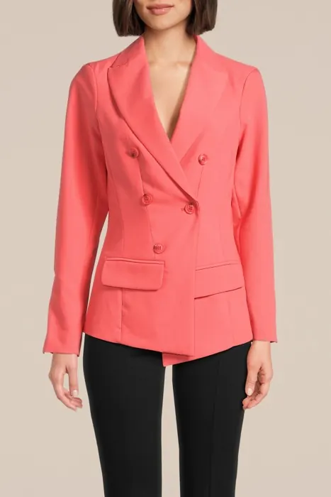 Summum Woman Blazer Fitted Soft Foam Bright Coral Maat: 42 | Blazers Outlet | Dames | Roze