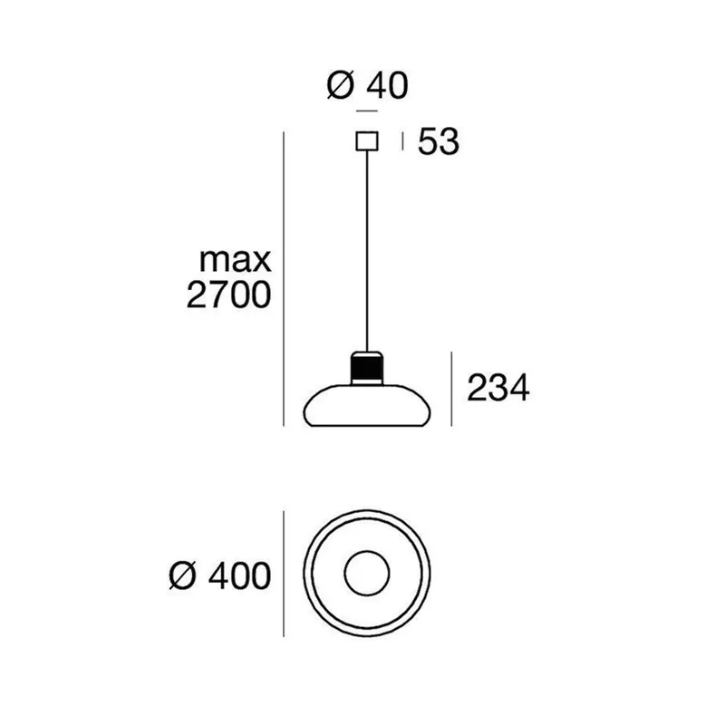 Lampa wisząca LED Stilnovo Trepiù, biały/czarny, Ø 40 cm