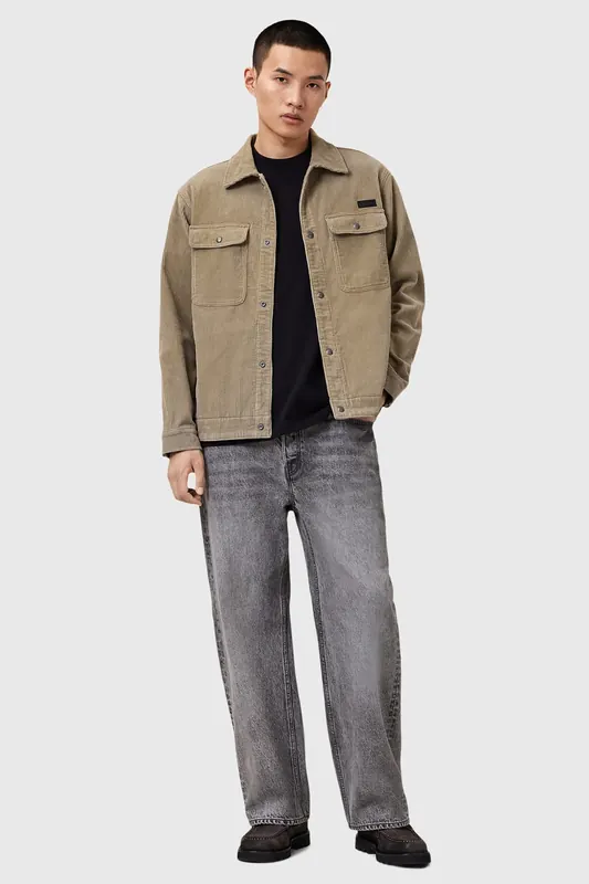 AllSaints Castleford Jacket Oak Brown Maat: XXL | Lichte Jassen Outlet | Heren | Beige