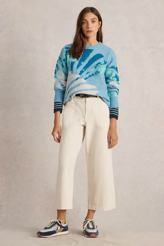 White Stuff Louisa Jumper Blue Multi Maat: 14 | Gebreide Truien Outlet | Dames | Blauw