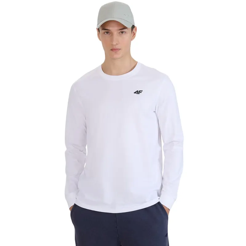 4F koszulka z długim rękawem męska longsleeve 4FWMM00TLONM432 biała (M)