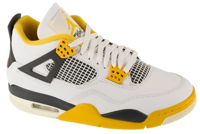 Air Jordan 4 Retro AQ9129-101, Damskie, Białe, buty sneakers, skóra licowa, rozmiar: 44