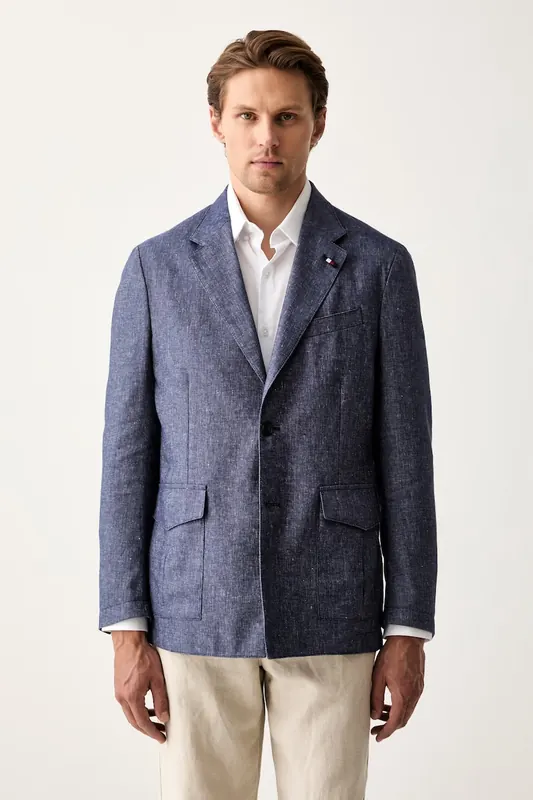 Tommy Hilfiger marynarka jednorzędowa męska z lnem