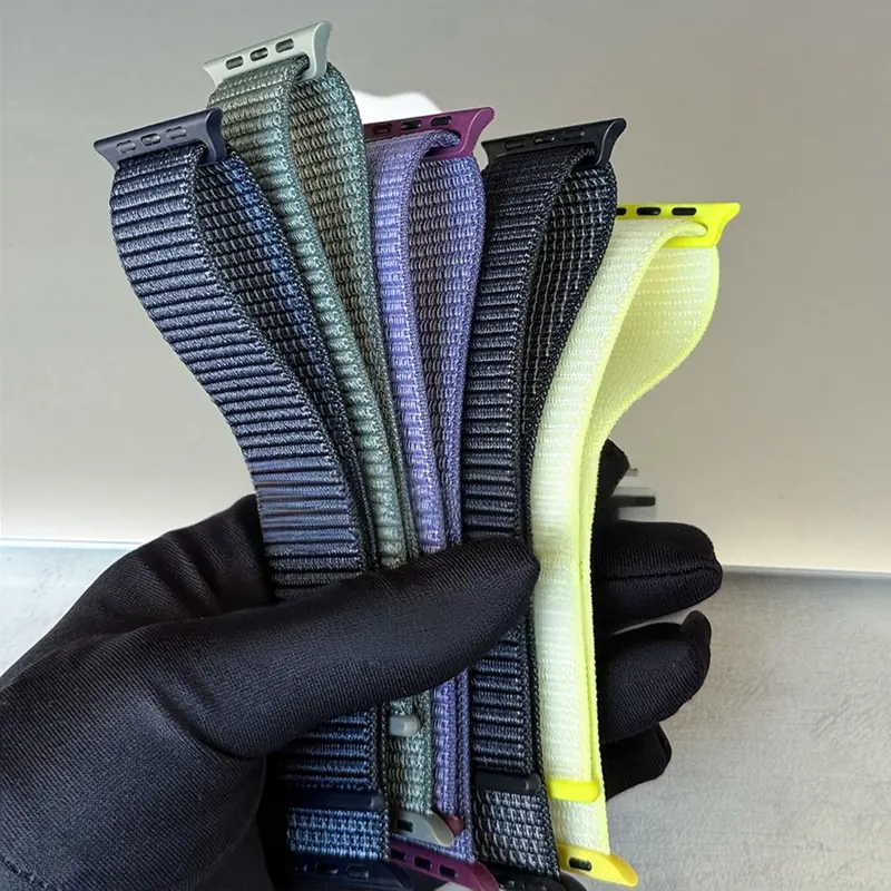Oficjalny nylonowy pasek typu Loop do Apple Watch SE3, pasujący do modeli 44mm 40mm 41mm 45mm 42mm 46mm 49mm, pasek correa do iWatch Series 11 10 9876 Ultra 3 2