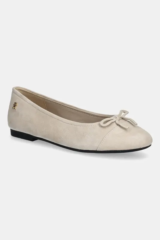 Tommy Hilfiger baleriny zamszowe TOE CAP SUEDE BALLERINA