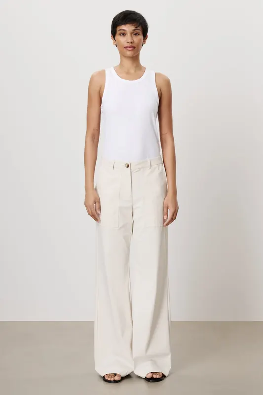 TRVL DRSS Stef Pants Eggshell Maat: S | Wijde Broeken Outlet | Dames | Ecru