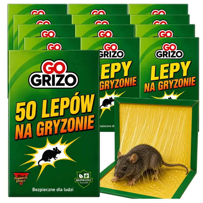 Lep Na Myszy Szczury Pułapka Mocny Klej Aromat Na Gryzonie Silna Łapka 50x