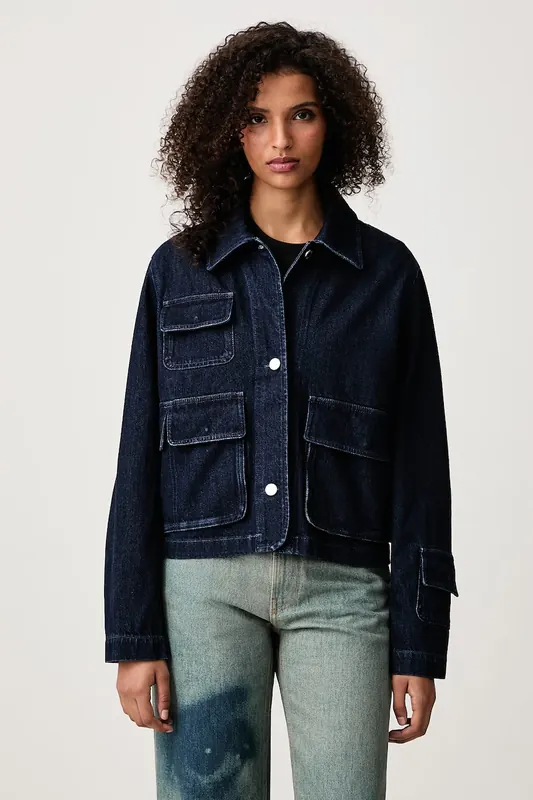 Maison Kitsuné  krótka kurtka damska jeansowa