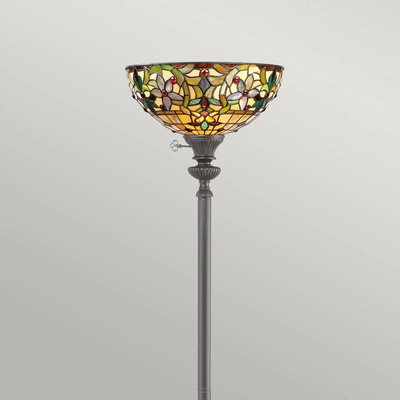 Lampa stojaca Kami z klosz styl Tiffany
