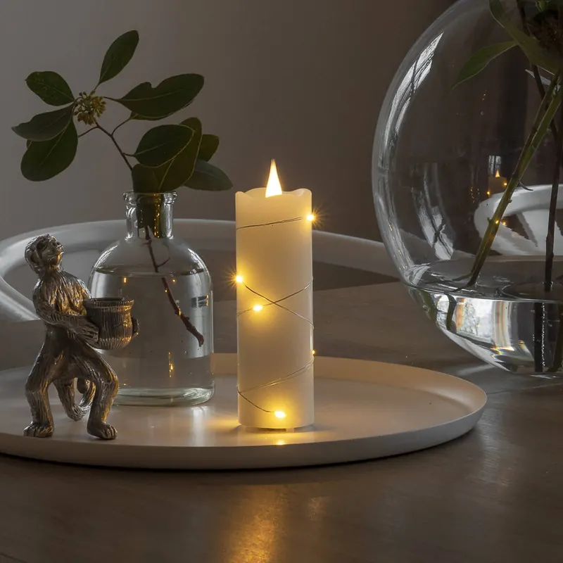 Świeca woskowa LED biała Barwa światła ciepła biel 12,7 cm