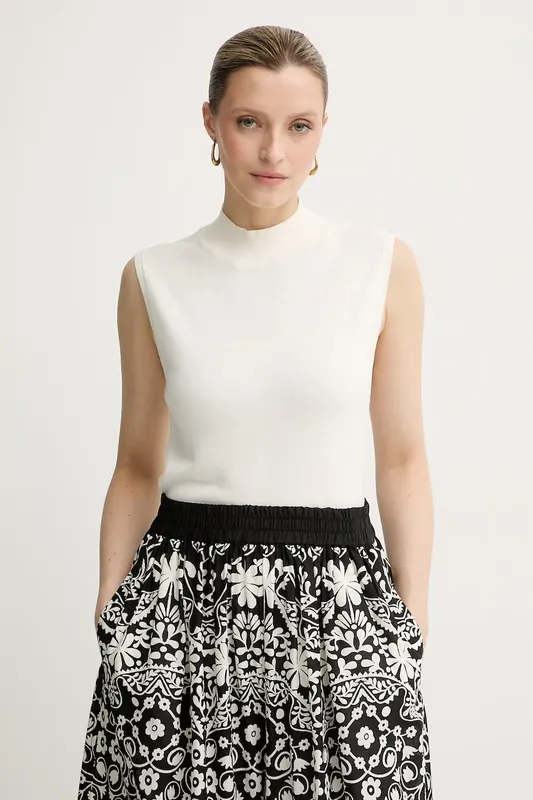 U.S. Polo Assn. kamizelka damska z wiskozy Mock Neck Sleeveless