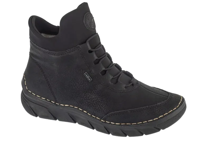 Rieker Booties 55069-00, Damskie, Czarne, trzewiki, skóra syntetyczna, rozmiar: 37