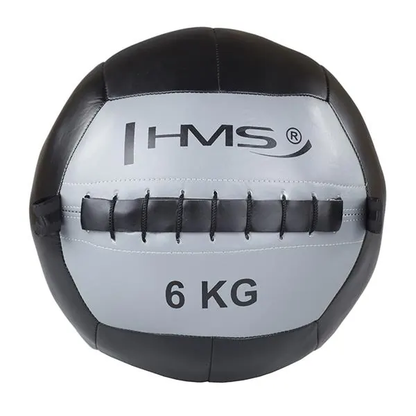 HMS WLB piłka lekarska wall ball do ćwiczeń crossfit fitness 6kg czarna/szara (6 kg)