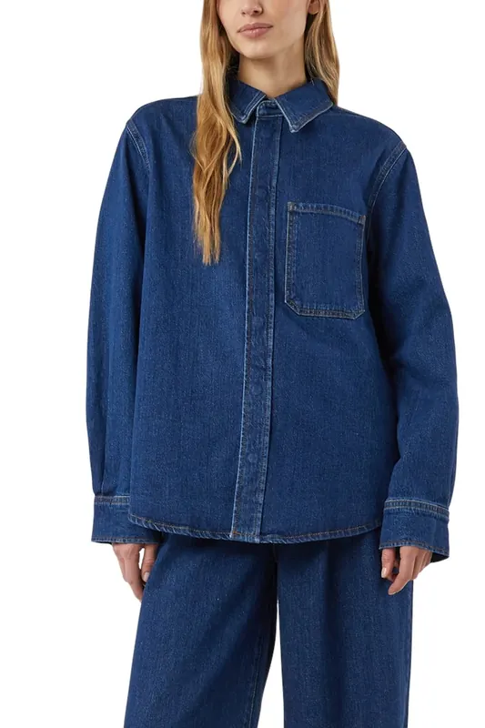 Comma  Blouses Blue Denim Maat: S | Overhemden Outlet | Dames | Blauw
