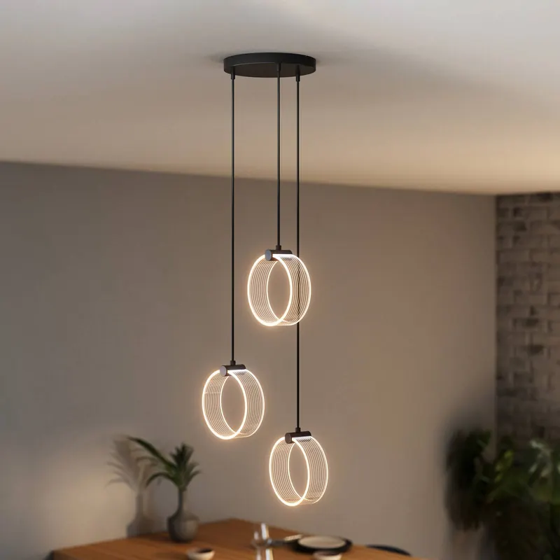 Żyrandol LED OSRAM Decor Circle, 3-punktowa okrągła, CCT, czarna
