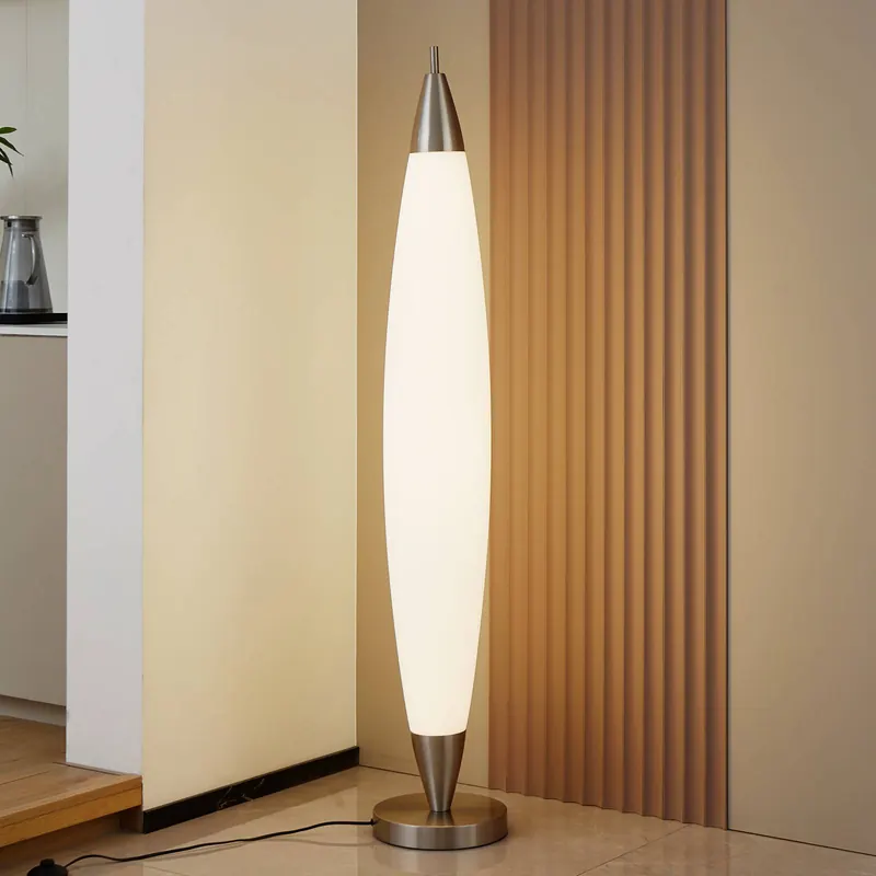 Lampa stojąca LED Lucande Tarell, biały/nikiel, 146 cm, ściemniana
