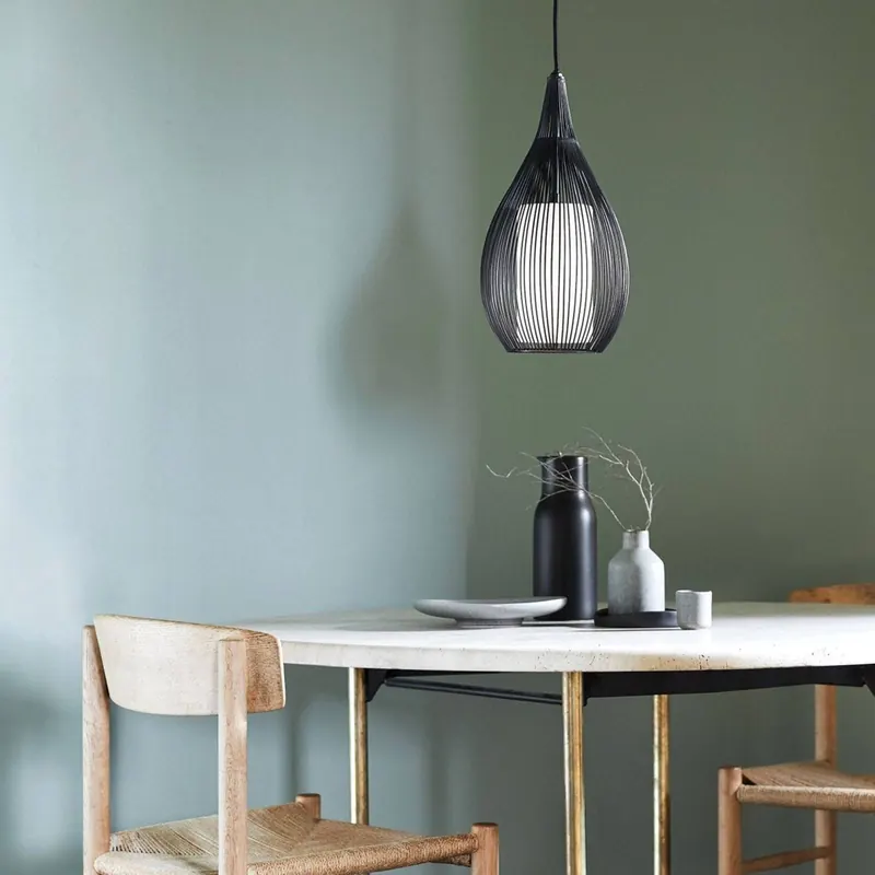 Lampa wisząca Beacon Solis, czarna, metal, szkło, Ø 19 cm
