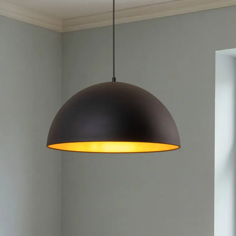 Żyrandol Lipeo, czarna/złota, Ø 50 cm, metal, E27