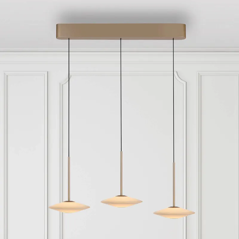 Paul Neuhaus lampa wisząca LED Elipsa, 3-punktowa, biała/brązowa