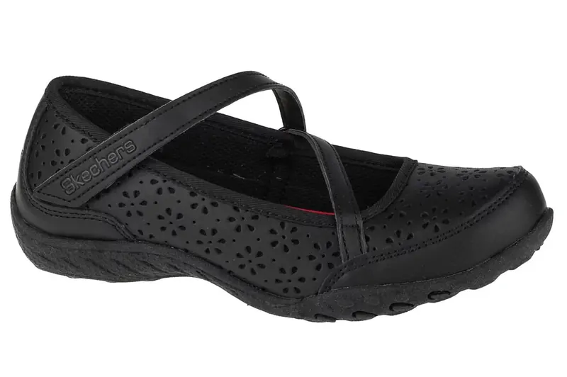 Skechers Breathe Easy Playground Popp 82277L-BBK, Dla dziewczynki, Czarne, baleriny, skóra licowa, rozmiar: 27