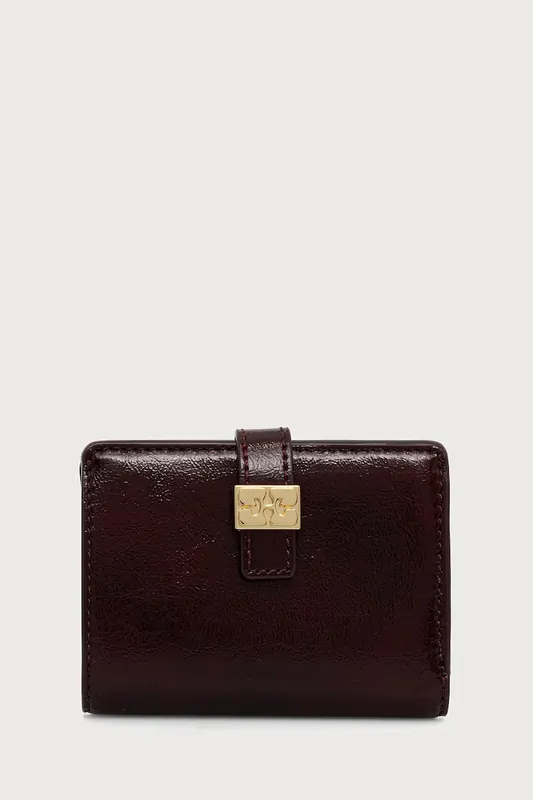 GANNI  Slim Card Holder Deep Shine portfel z imitacji skóry damski