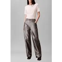 Calvin Klein Chunky Cotton Graphic Sweater White Greige Maat: S | Sweaters Outlet | Dames | Wit