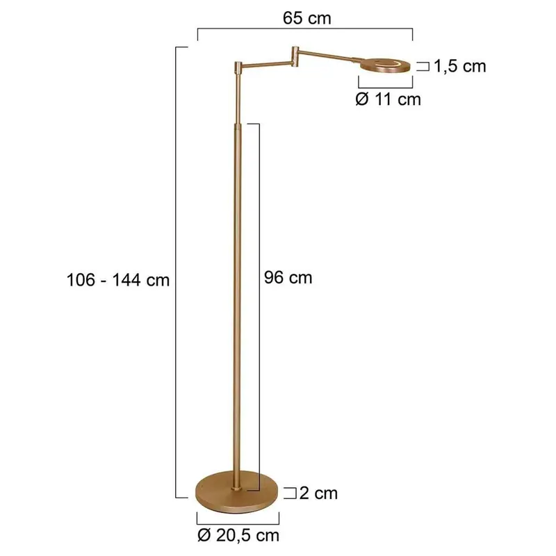 Lampa stojąca LED Soleil brąz szczotkowany, metal, ściemniany