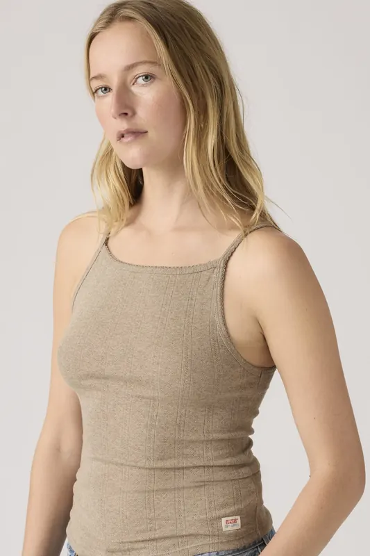Levi's Dry Goods Apron Tank Top Maat: S | Mouwloze Tops Outlet | Dames | Beige