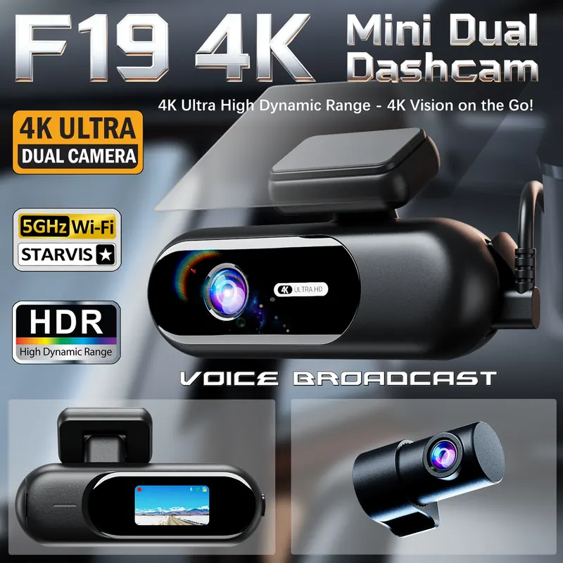 Kamera samochodowa 4K UHD nagrywanie przód tył kamera samochodowa HDR noktowizor rejestrator wbudowany Wi-Fi tryb parkowania 24H monitorowanie przez aplikację