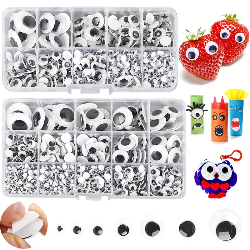 100 sztuk/200/550 sztuk samoprzylepne Googly Wiggle Eyes dla majsterkowiczów Scrapbooking projekty rzemieślnicze DIY akcesoria dla lalek oczy ręcznie robione zabawki
