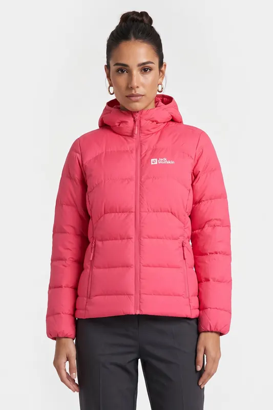 Jack Wolfskin Ather Down Hoody Bubblegum Maat: L | Winterjassen Outlet | Dames | Roze