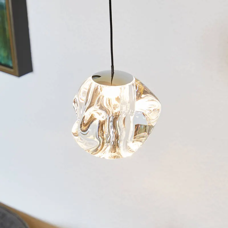 LOOM DESIGN Lampa wisząca LED Ice Ball, chrom/przezroczysty, Ø 10,5 cm