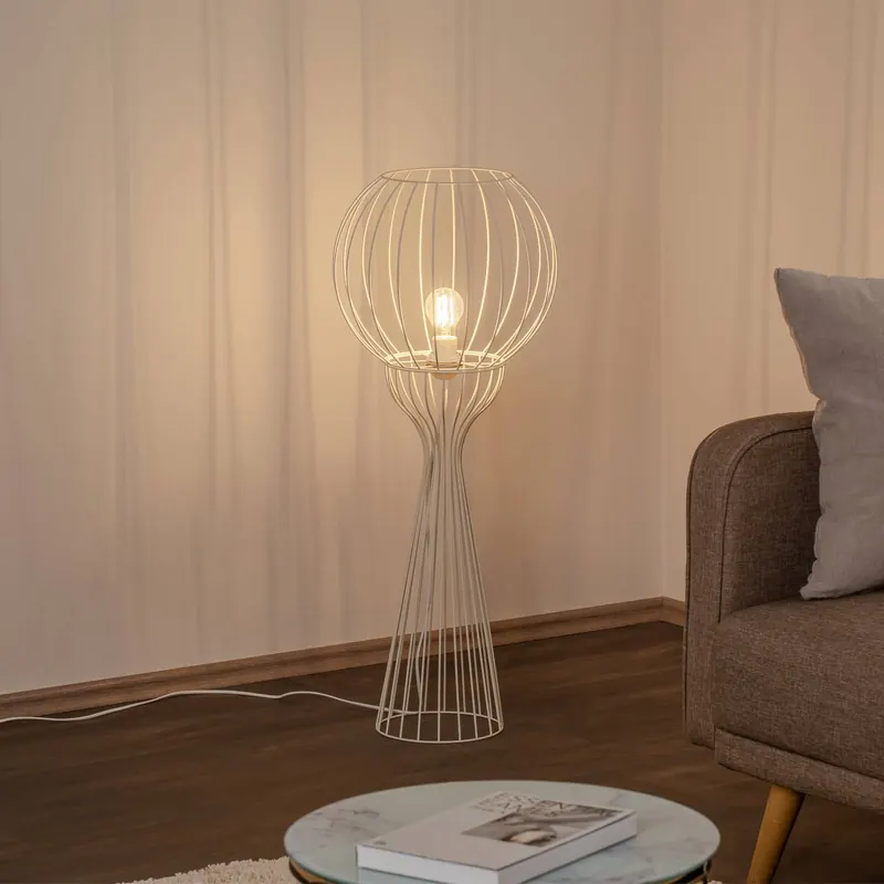 Lampa stojąca Mercure, piaskowy, metal/plastik, wysokość 93 cm