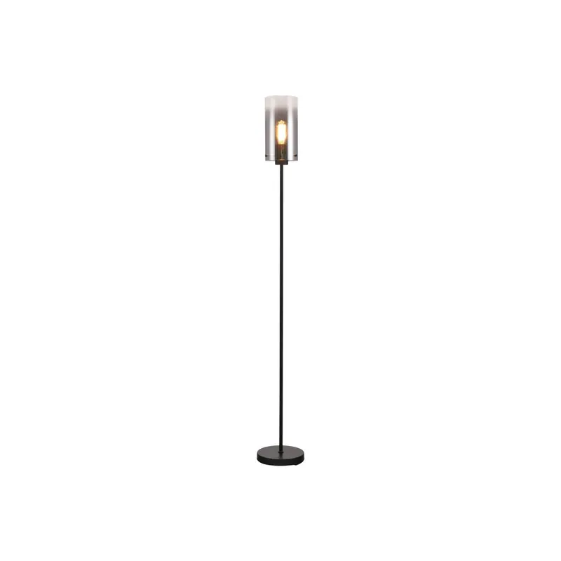 Lampa podłogowa Ventotto, czarny/dymny, wysokość 165 cm, metal/szkło