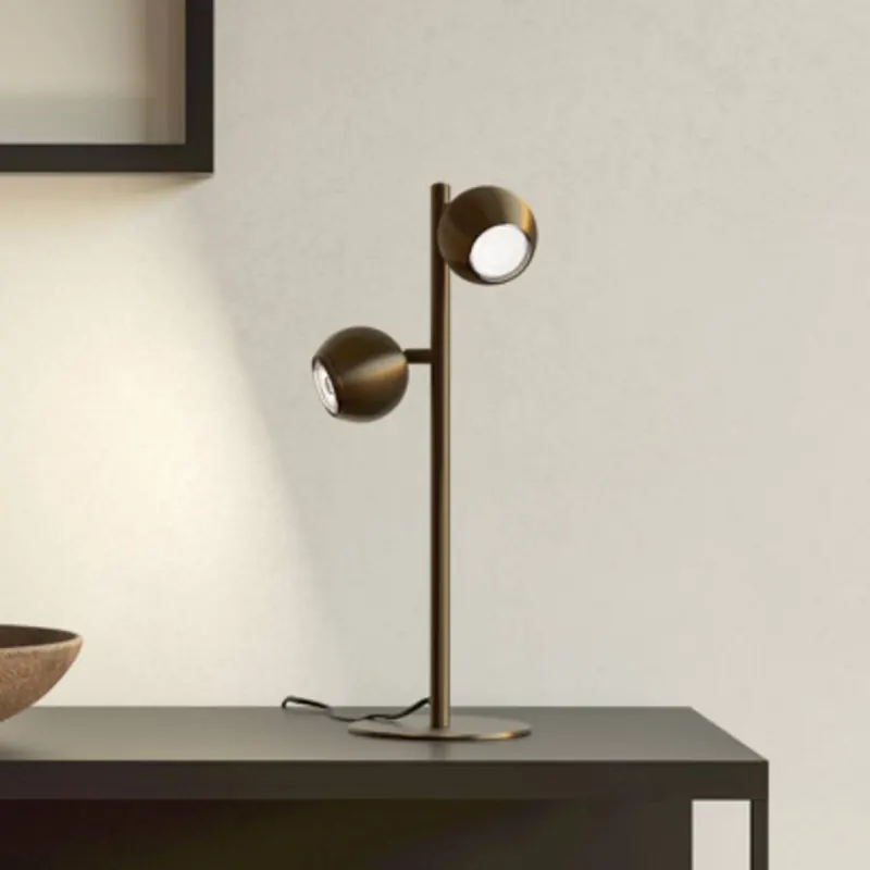 Lampa stołowa EGLO BIMEDA 1, kolor brązowy, wysokość 45 cm, 2-punktowa.