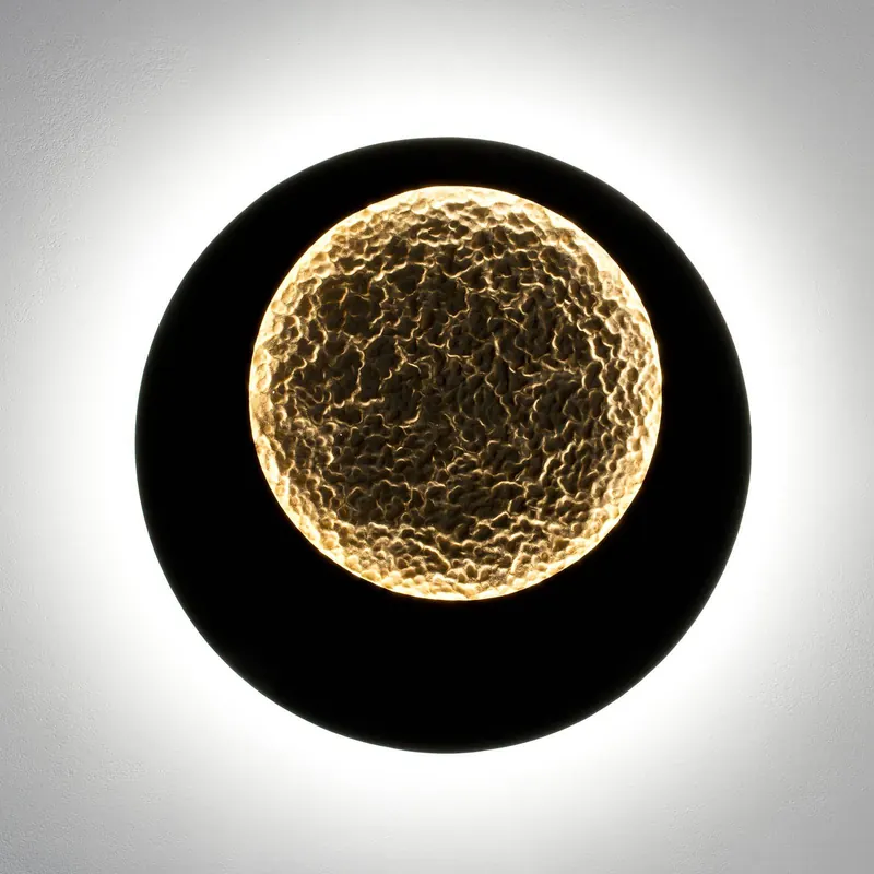 Kinkiet LED Plenilunio, brązowo-czarno-złoty, 60 cm