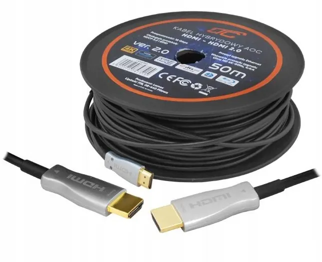 Dlhý Hybridný Kábel Hdmi 50 M Ultra Hd 4K Aoc