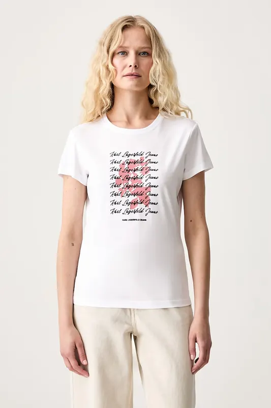 Karl Lagerfeld Jeans T-shirt damski z bawełną