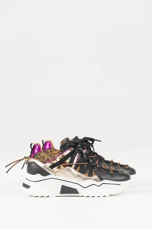 DWRS label Orion Cow Hair On Black / Fuchsia Maat: 41 | Sneakers Outlet | Dames | Zwart