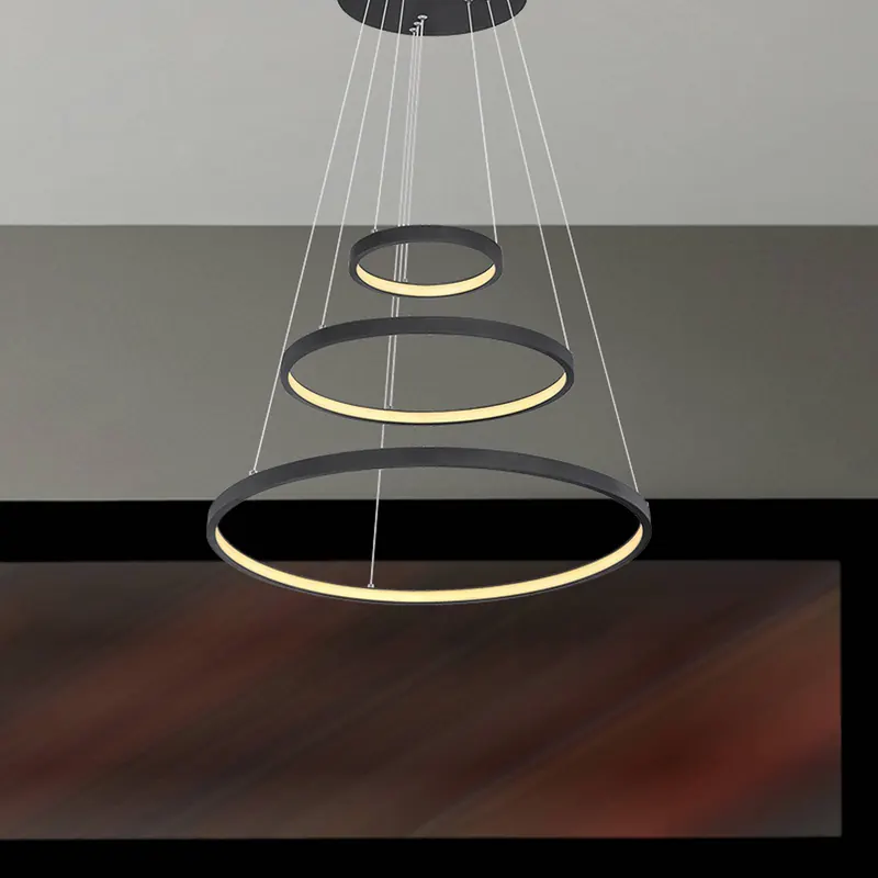 Lampa wisząca LED Ralph, 3-punktowa, czarna