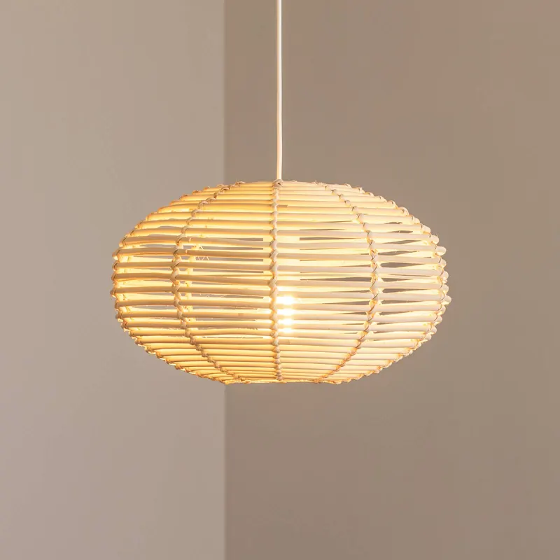 Żyrandol RATTAN, Ø 40 cm, naturalny brąz, rattan, E27