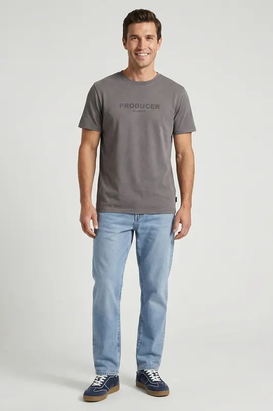 Cars Jeans Kohas Ts Antra Maat: XXL | Basic T-Shirts Outlet | Heren | Grijs