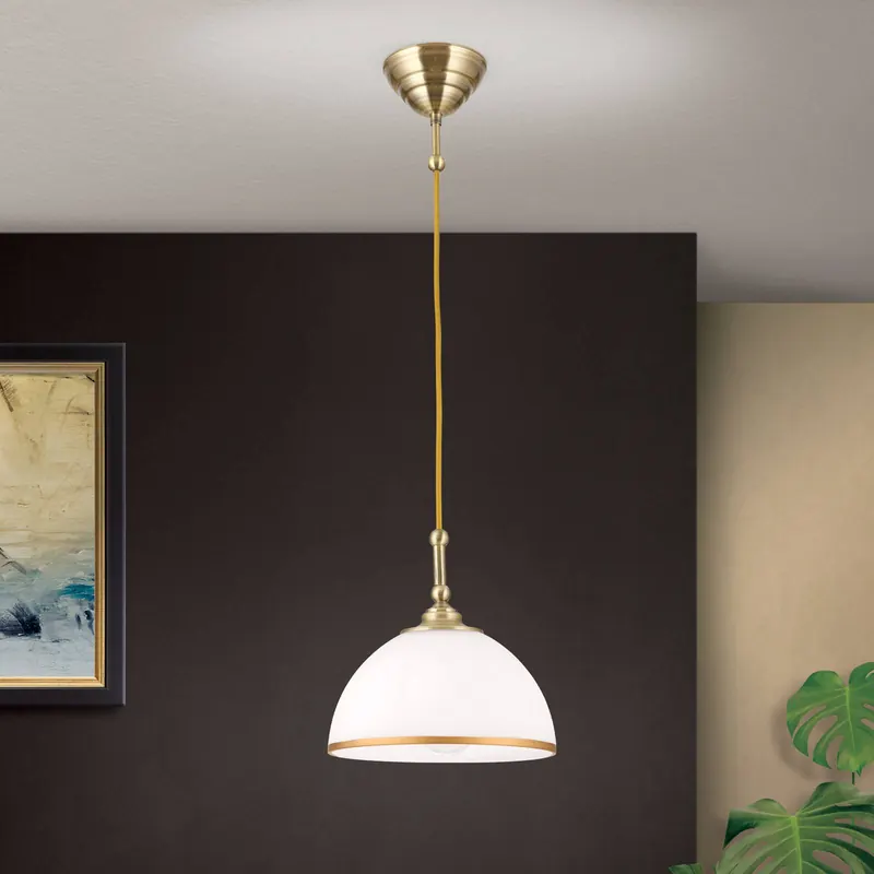Żyrandol Old Lamp z kablem z tkaniny, 1-punktowy