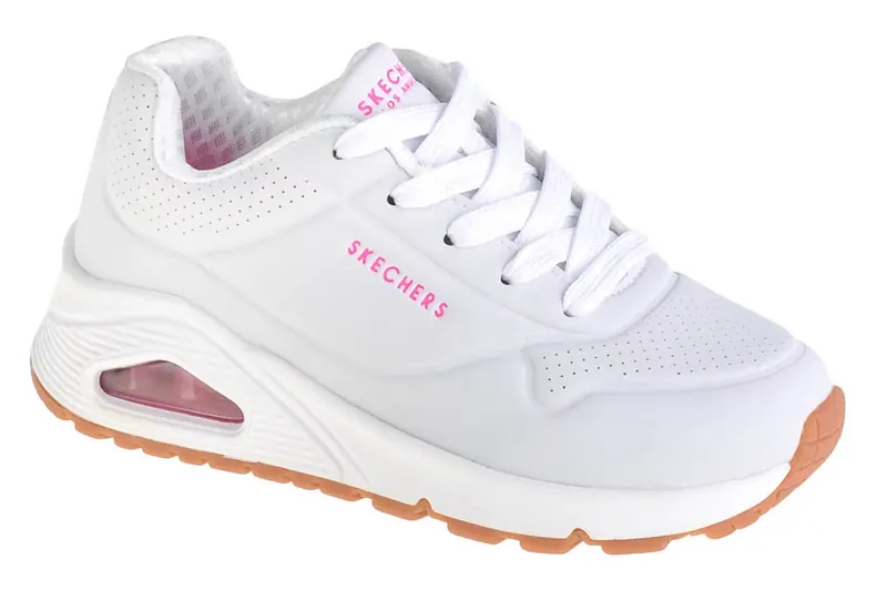 Skechers Uno Stand On Air 310024L-WHP, Dla dziewczynki, Białe, buty sneakers, skóra syntetyczna, rozmiar: 38